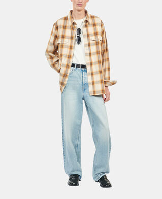 The Kooples HOMME BROWN-BEIGE chemise &agrave; carreaux