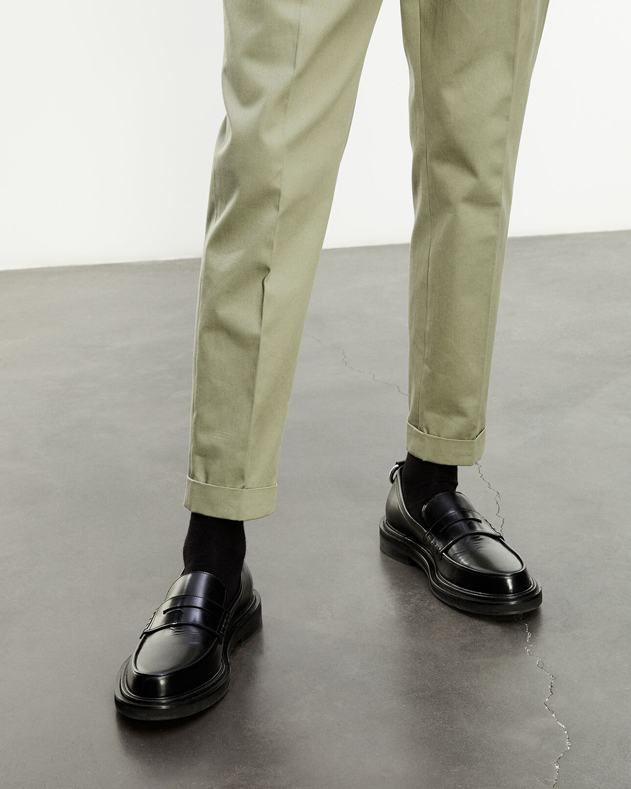 The Kooples HOMBRE KAKI pantalón algodón caqui cintura elástica