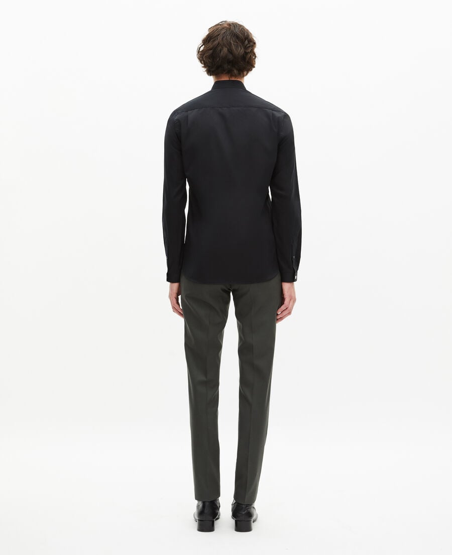 The Kooples H BLACK slim-fit black smart twill shirt