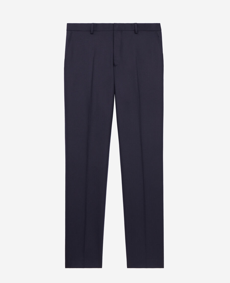 blue navy flannel suit trousers