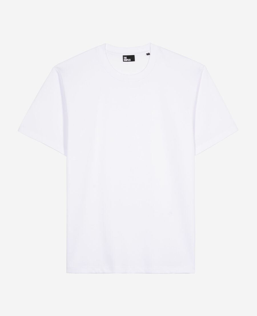 The Kooples H WHITE mixed t-shirt, straight, plain white