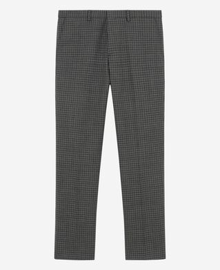 The Kooples HOMME GREY pantalon de costume droit en pied de poule noir et gris