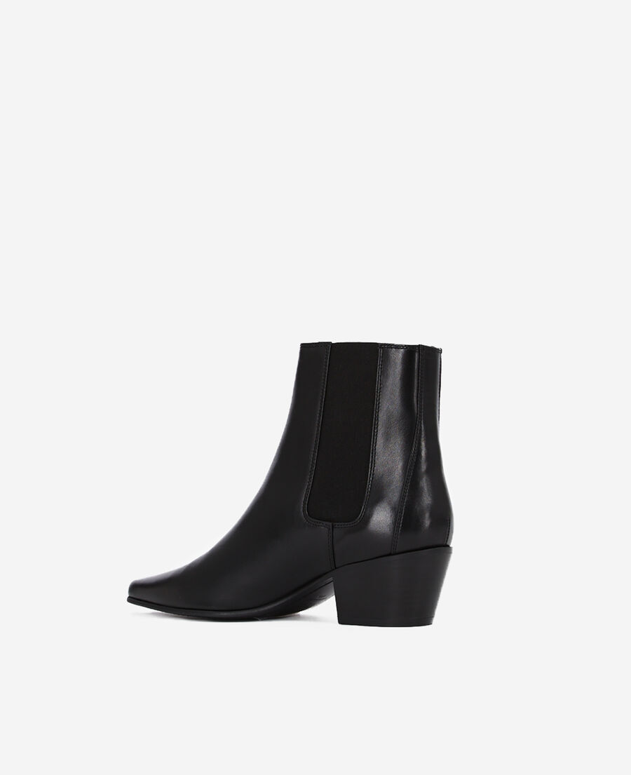black leather ankle boots