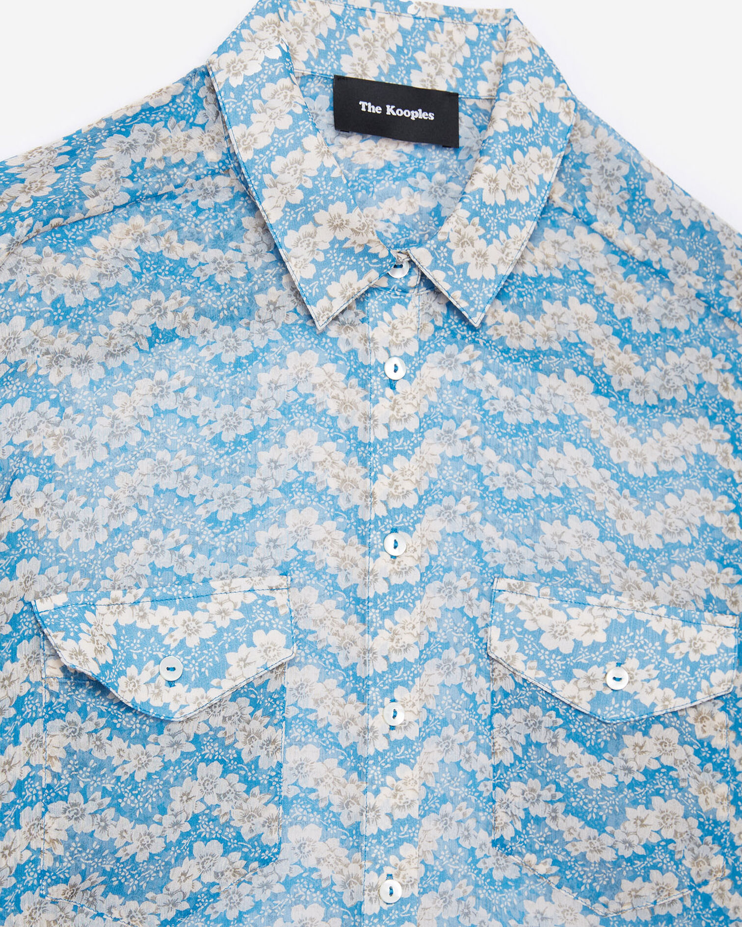 Chemise soie imprimé Blue Jasmine, BLUE, hi-res image number null