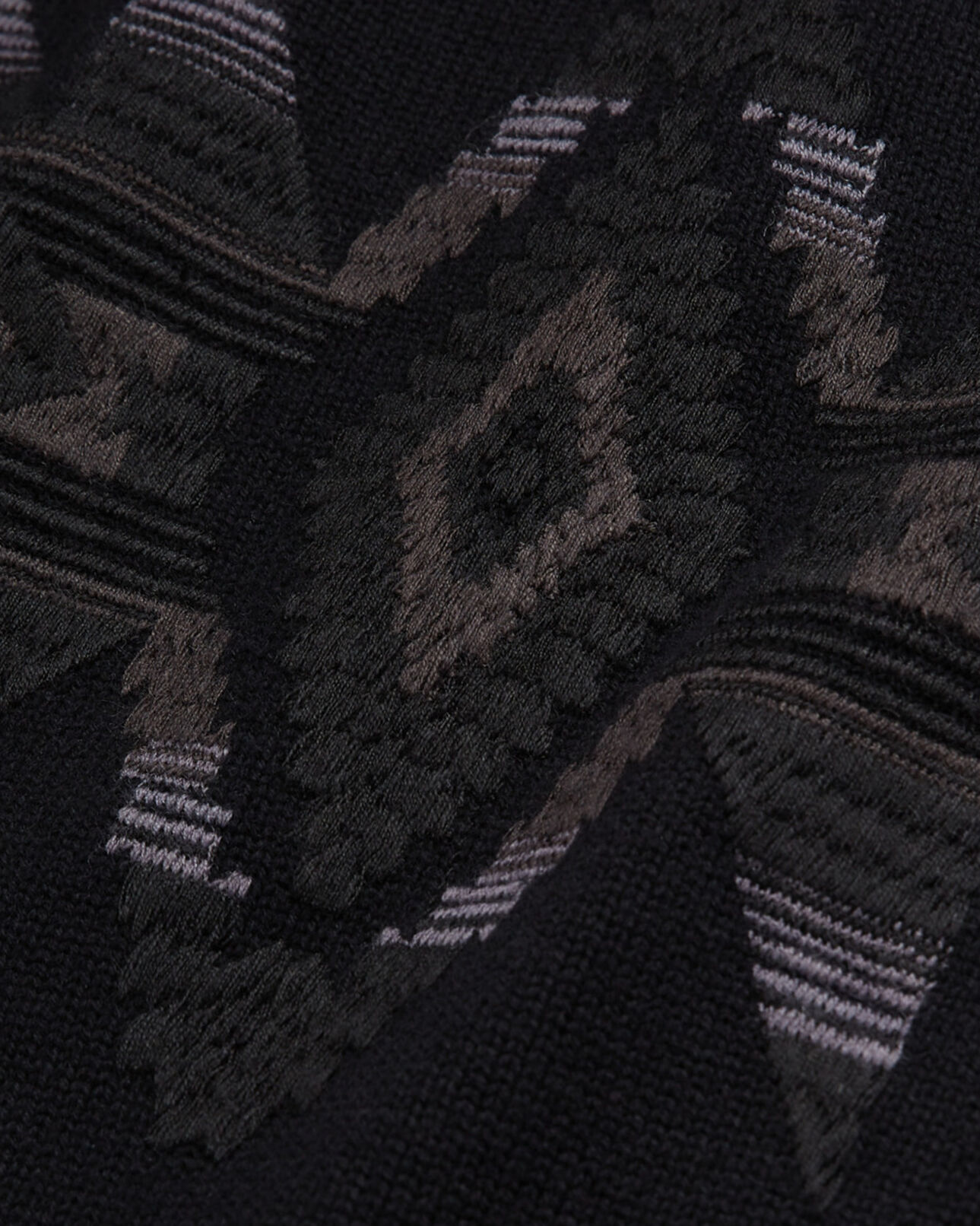 The Kooples MEN BLACK DARK GREY geometric print sweater