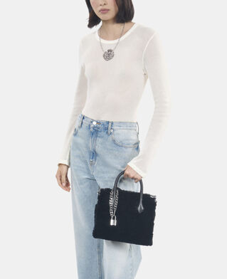 The Kooples F BLACK black shearling ming bag