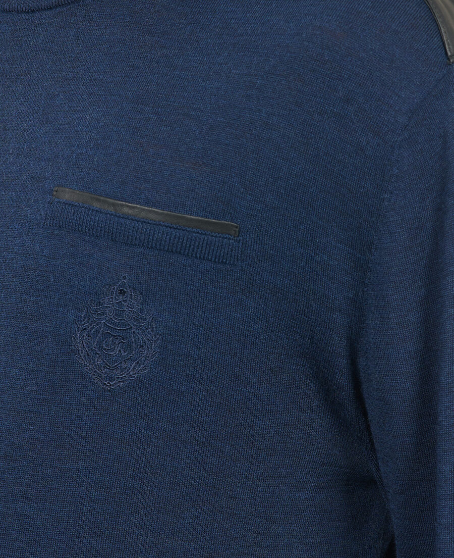 The Kooples MEN DARK BLUE blue merino wool sweater