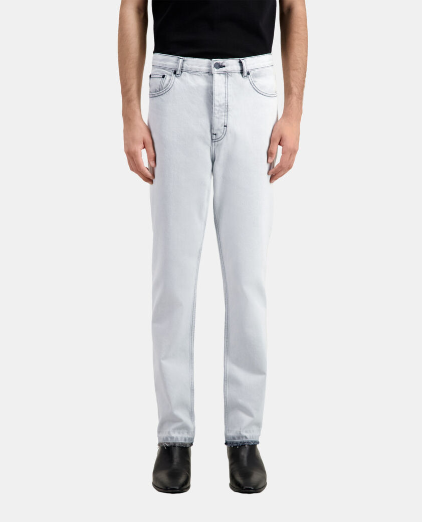 The Kooples HERREN WHITE BLEACH weiße verwaschene jeans mit geradem bein