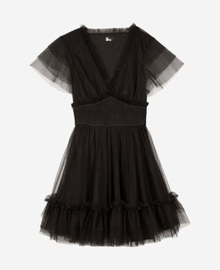 The Kooples DAMEN BLACK schwarzes kurzes tüllkleid