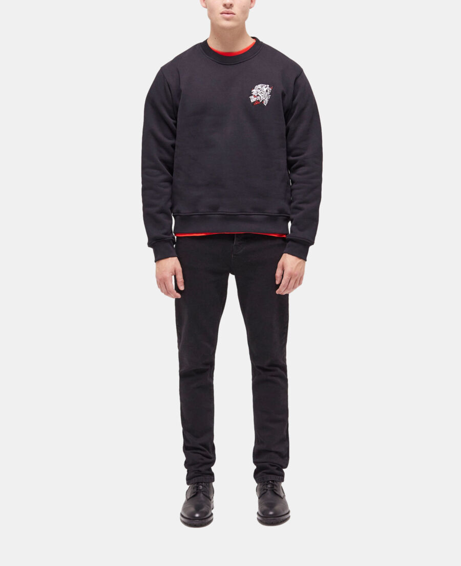 sweatshirt logo tigre noir