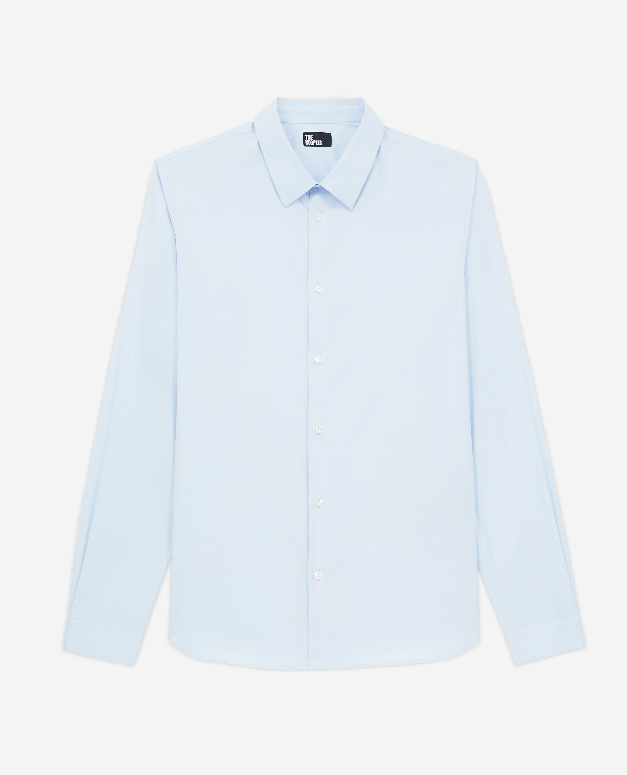 Formal blue poplin shirt, BLUE, hi-res image number null