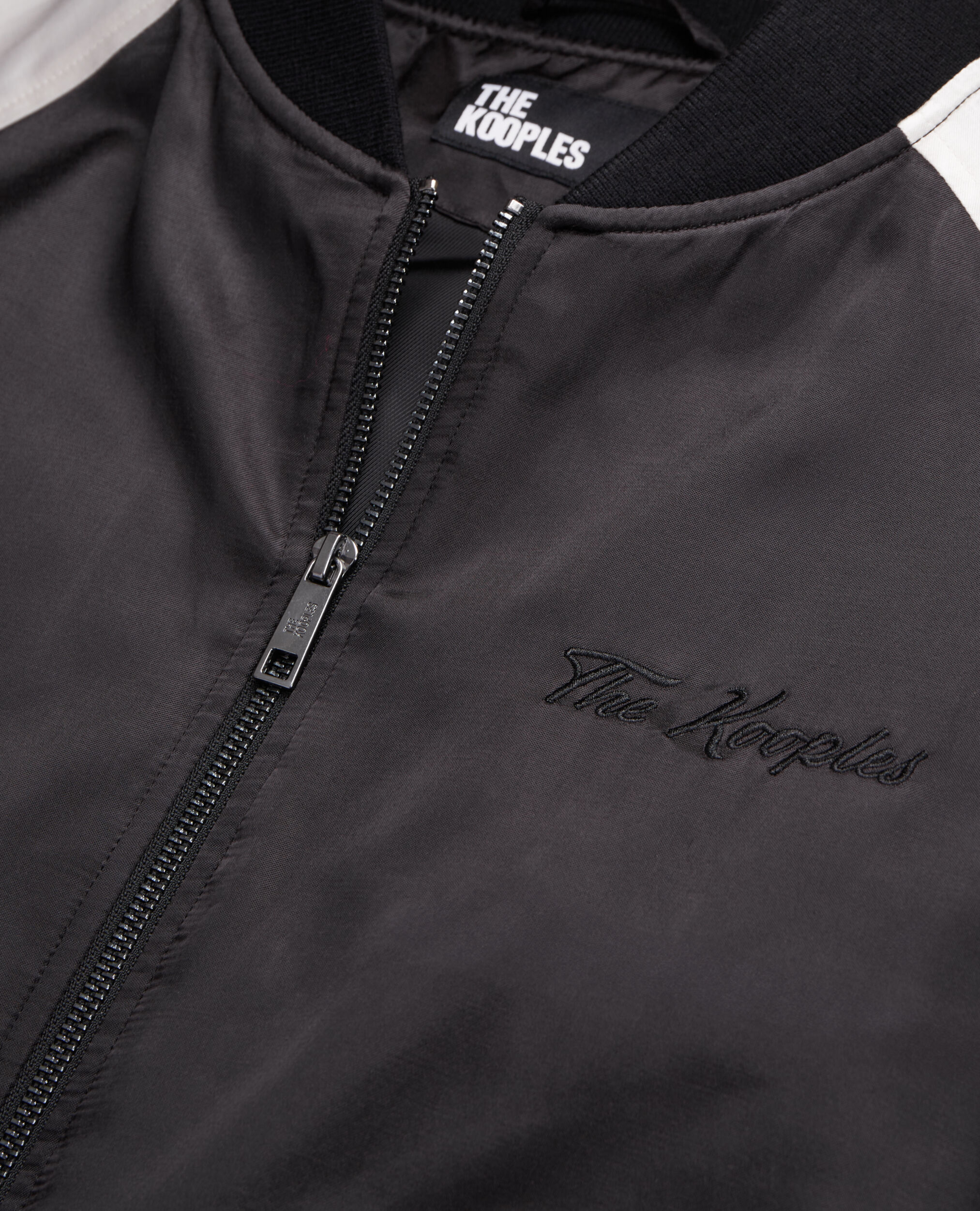 Blouson satiné noir et blanc, BLACK, hi-res image number null