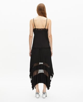 The Kooples FEMME BLACK caraco en soie et dentelle noir