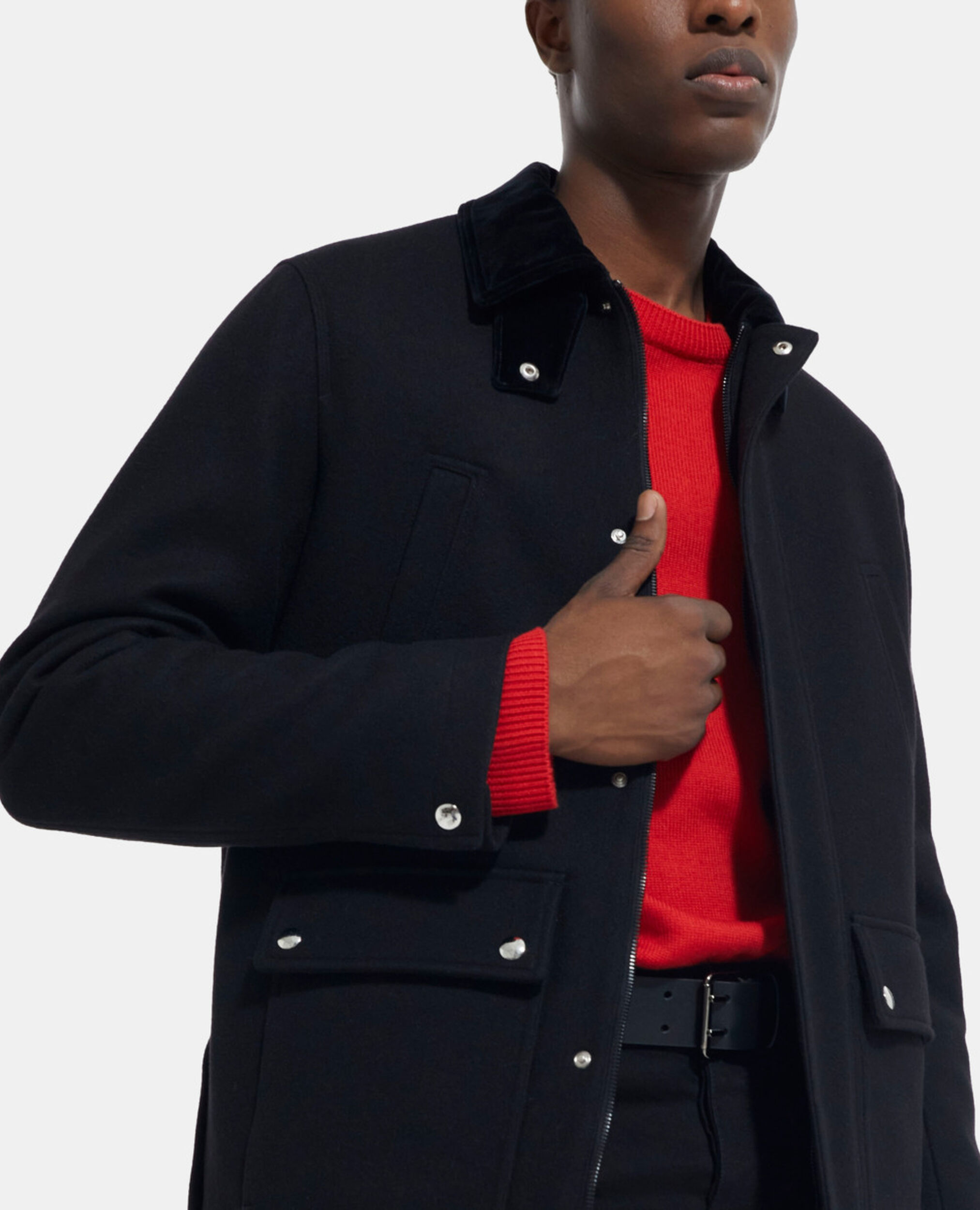 Schwarze karierte Jacke, BLACK, hi-res image number null