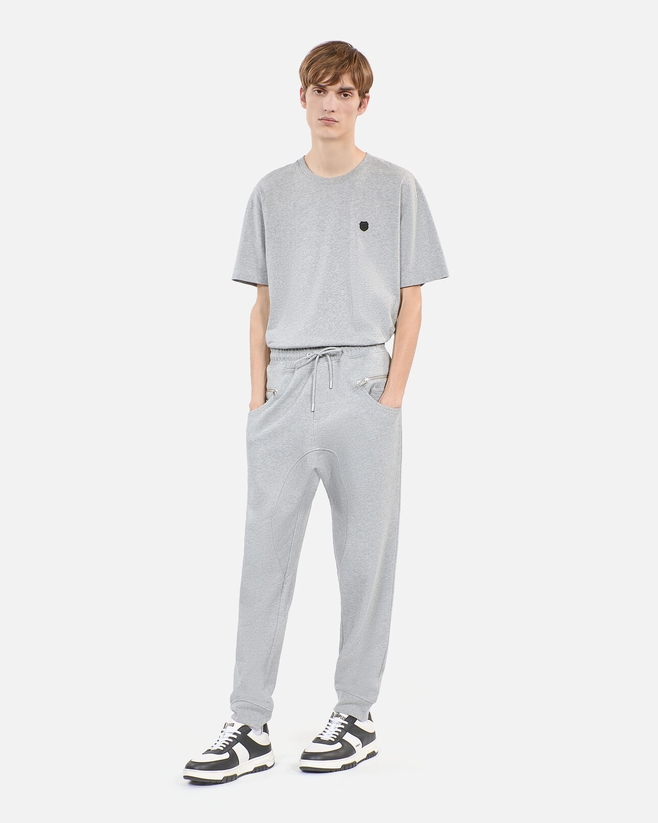The Kooples HOMME GREY MELANGE t-shirt blason gris