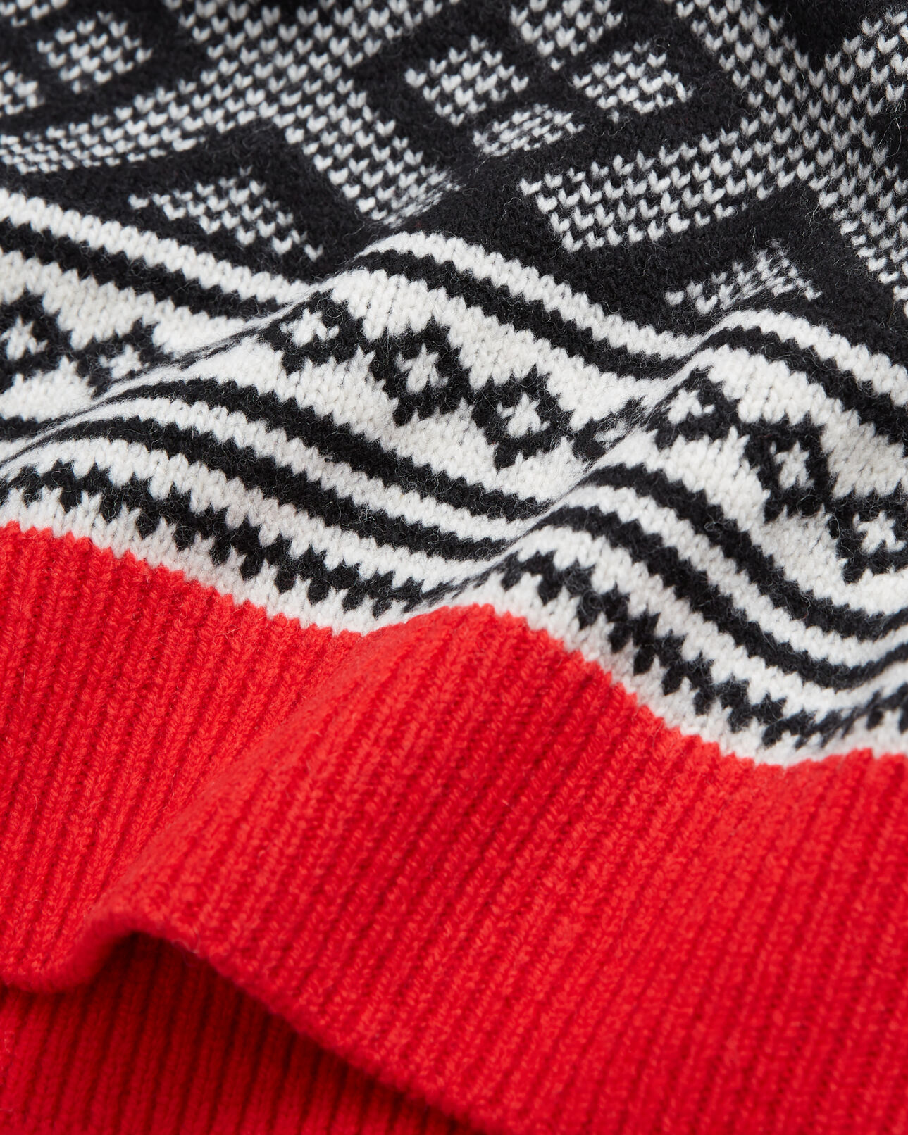 The Kooples FEMME BLACK RED OFF WHITE pull en laine à motifs