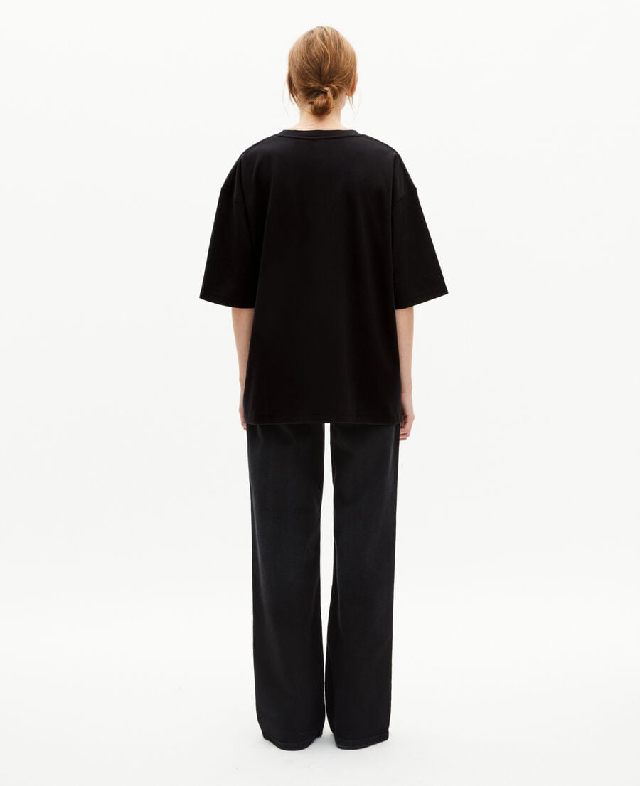 The Kooples HOMME BLACK t-shirt mixte large uni noir
