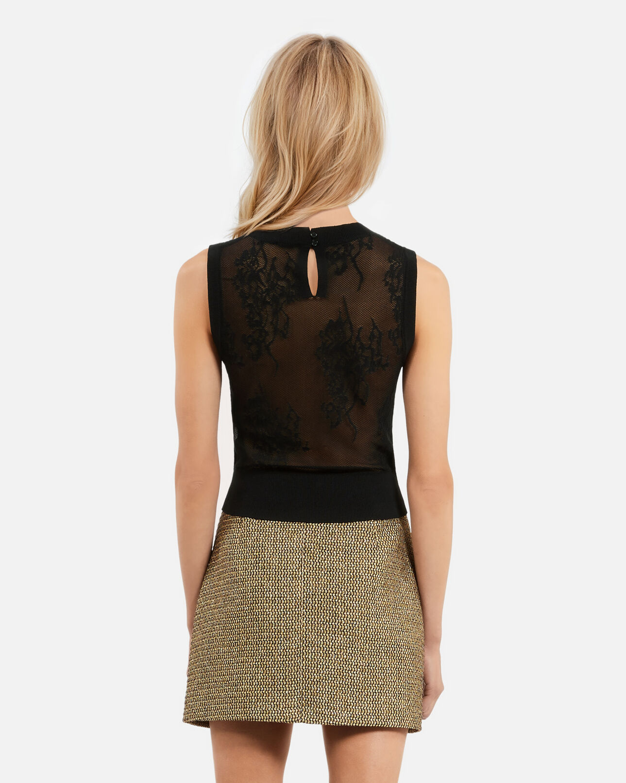 The Kooples FEMME BLACK top en maille noir
