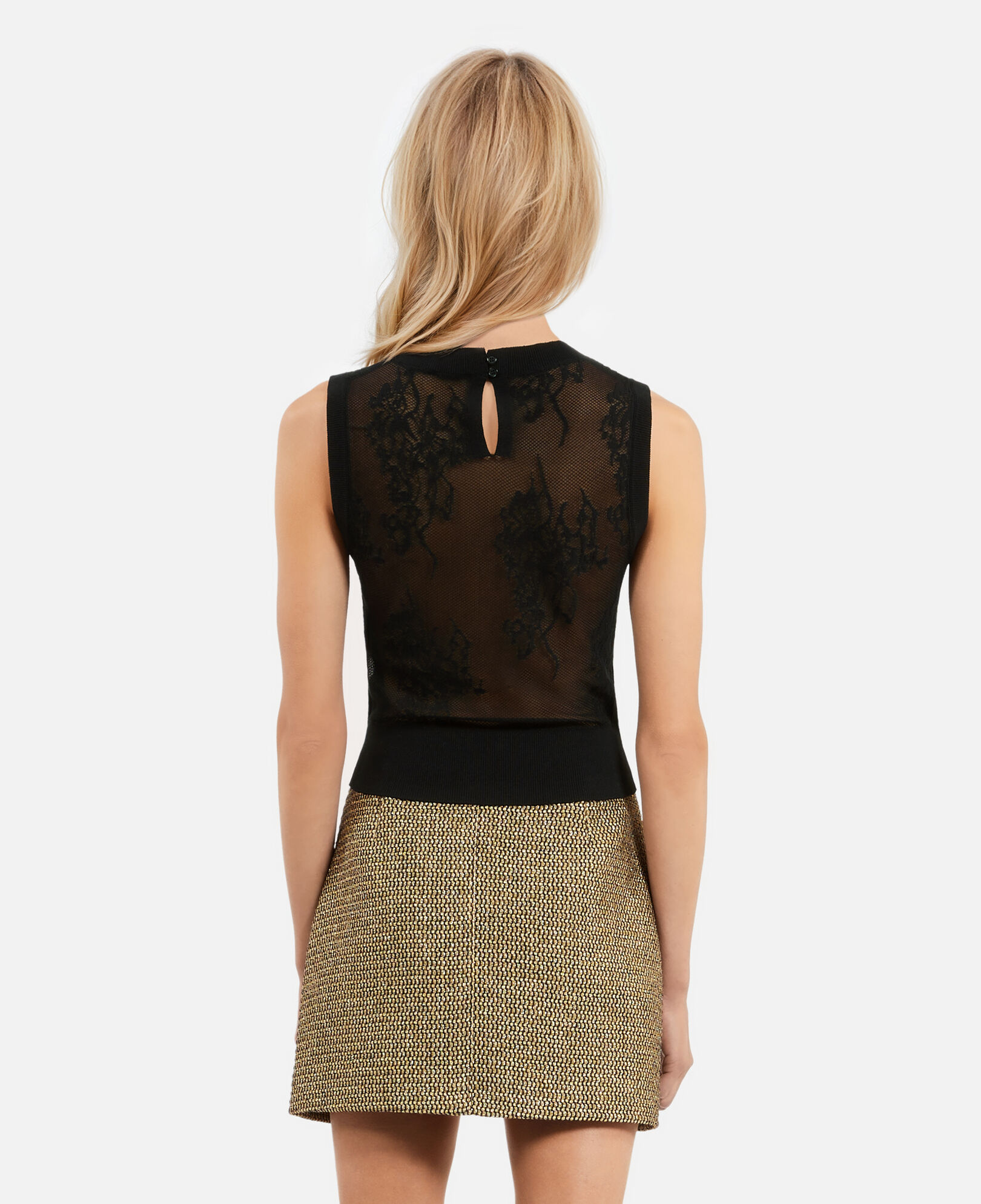 The Kooples FEMME BLACK top en maille noir