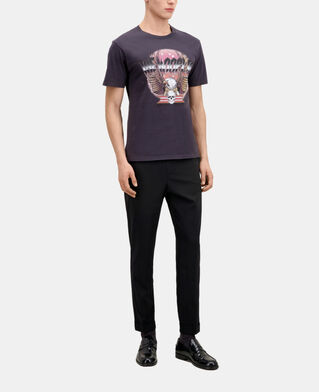 The Kooples HERREN CARBONE carbongraues t-shirt mit rock eagle-siebdruck