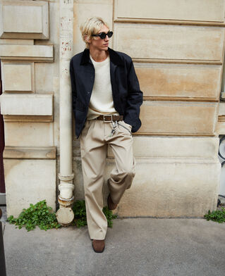 The Kooples HOMME DARK NAVY blouson en coton marine