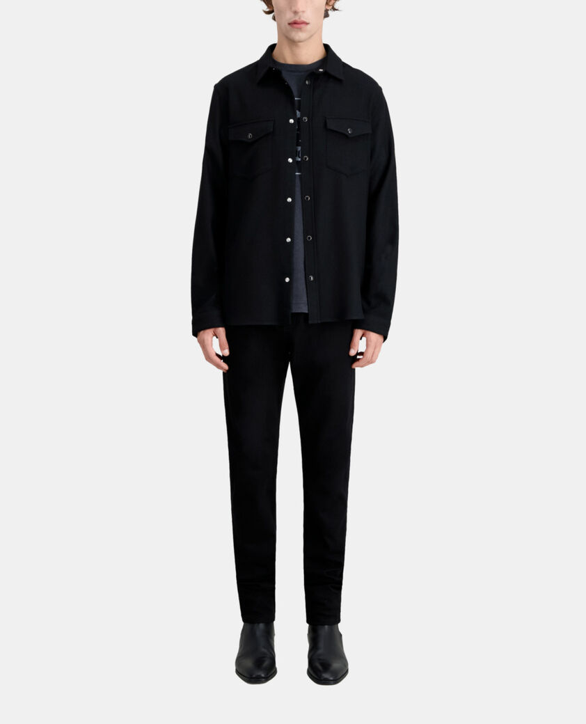 The Kooples H BLACK black flannel shirt