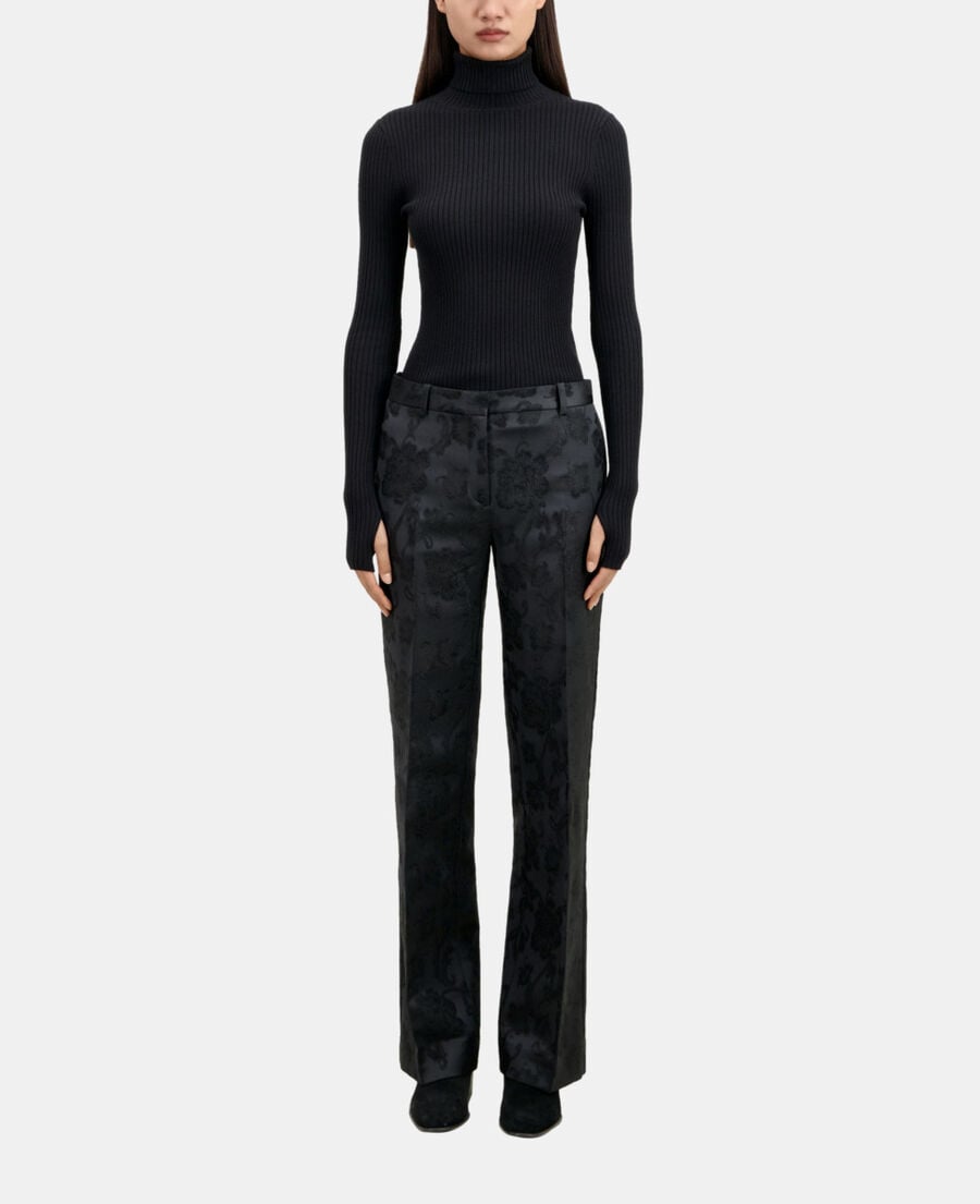 The Kooples WOMEN BLACK black floral suit trousers