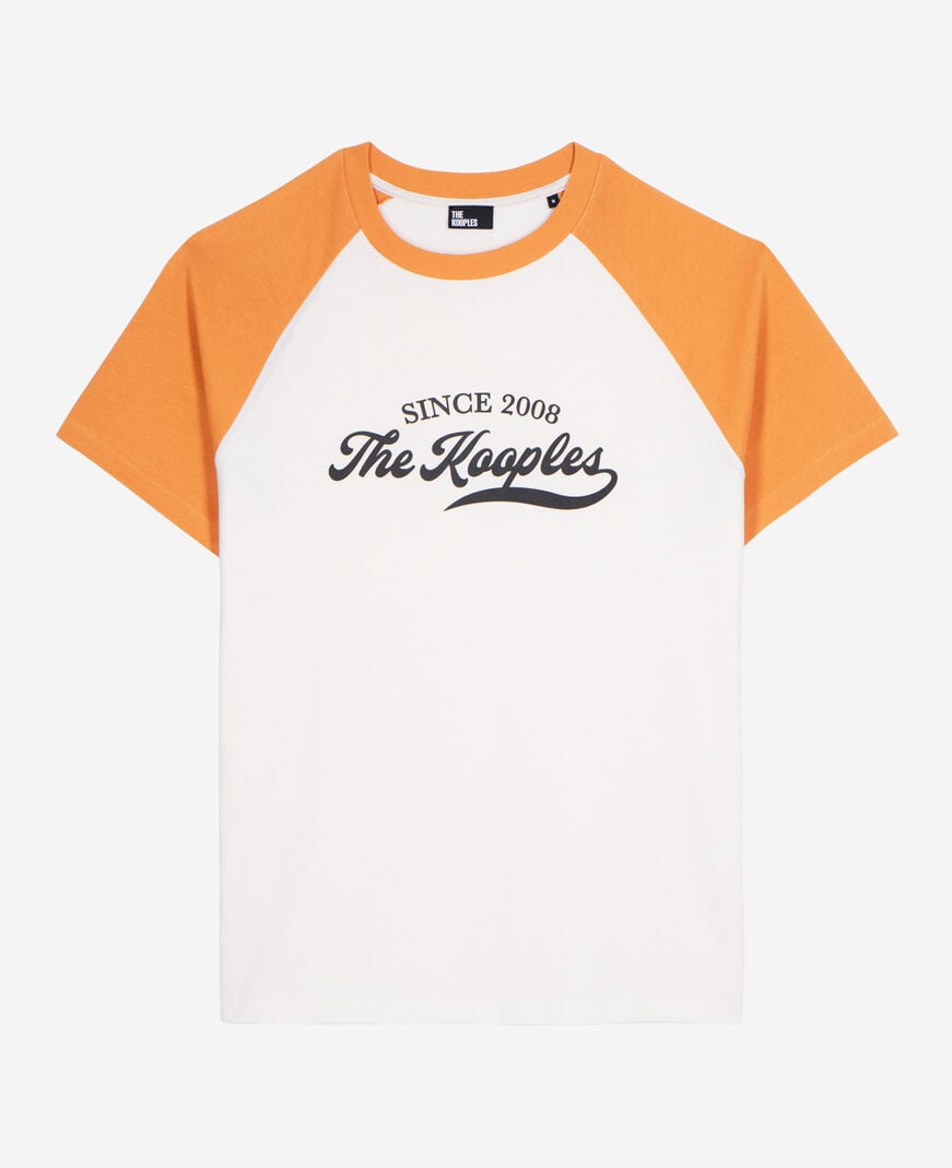 The Kooples MEN ECRU t-shirt with ecru logo screen print