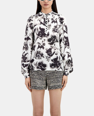 The Kooples FEMME BLACK WHITE top imprim&eacute; avec boutonnage