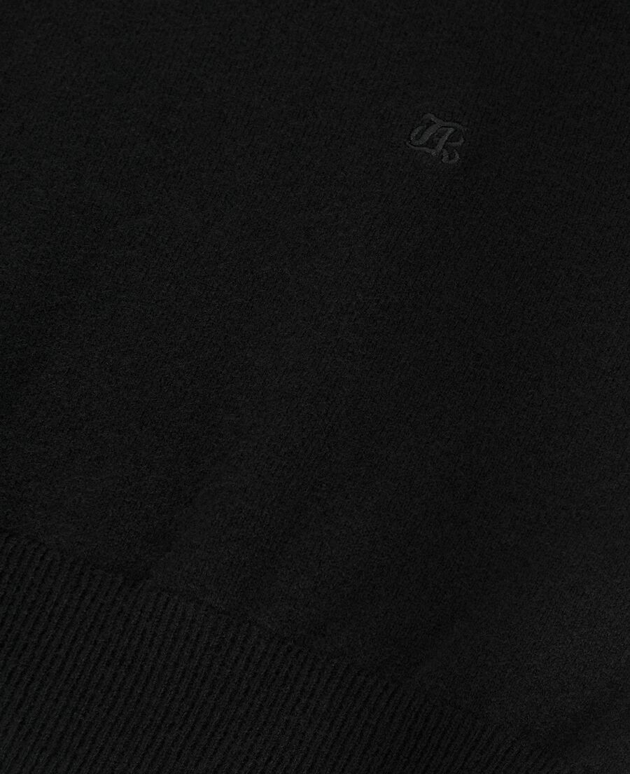 The Kooples HOMME BLACK pull col rond en cachemire noir