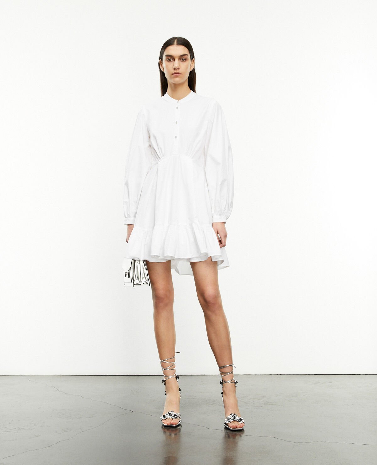 Shirt style buttoned white dress The Kooples