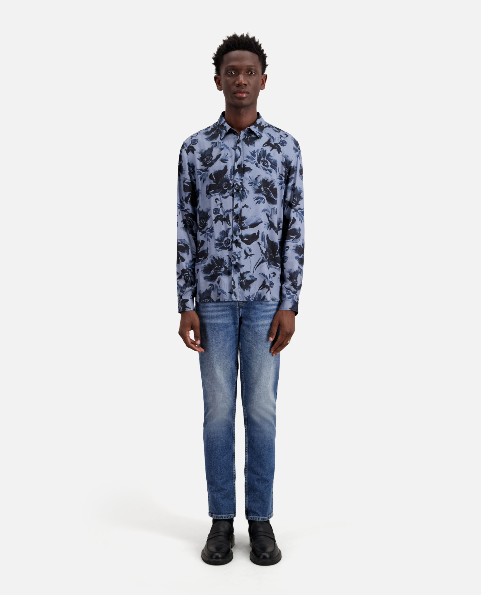 Printed shirt, BLACK BLUE, hi-res image number null