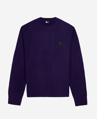 The Kooples HOMME DARK PURPLE pull en mélange de laine et alpaga violet