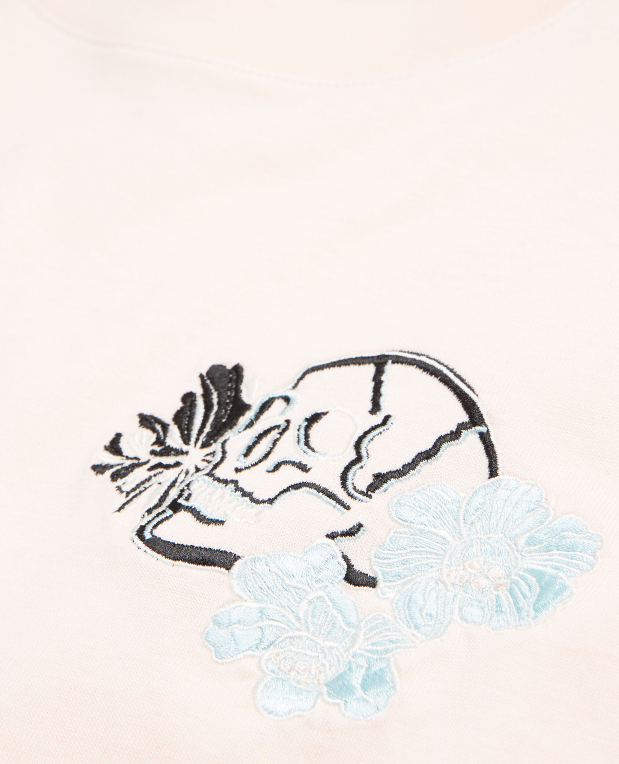 Rosa T-Shirt mit Stickerei und Rundhals, BLUSH, hi-res image number null