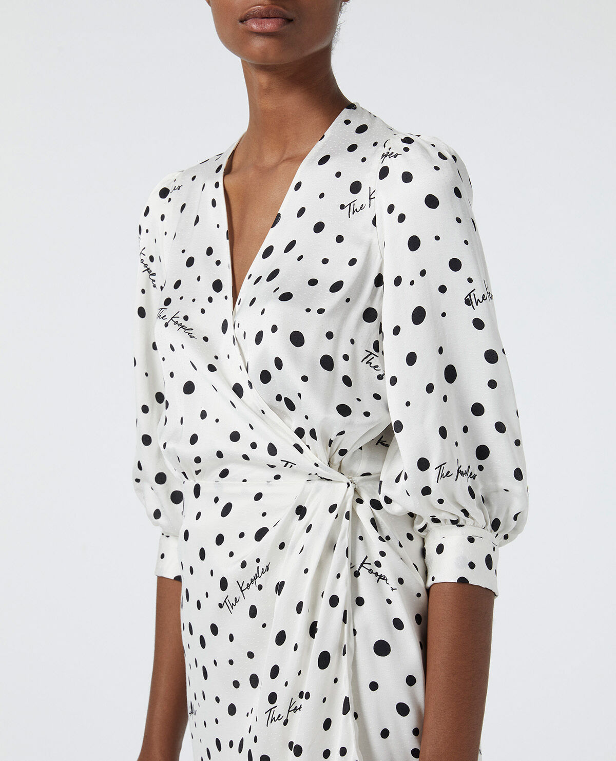 Robe portefeuille crue pois The Kooples France