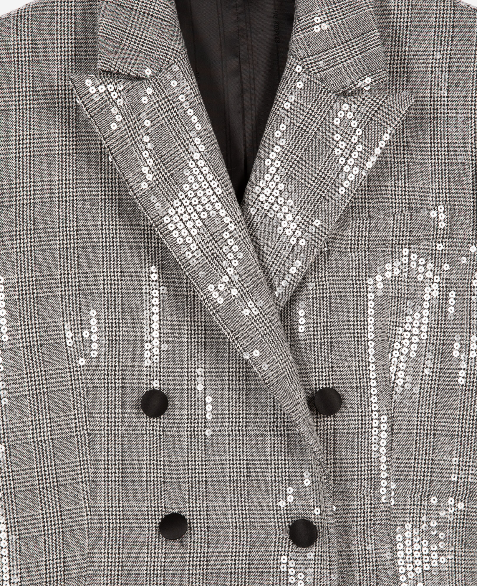 The Kooples WOMEN GREY gray prince of wales sequin jacket