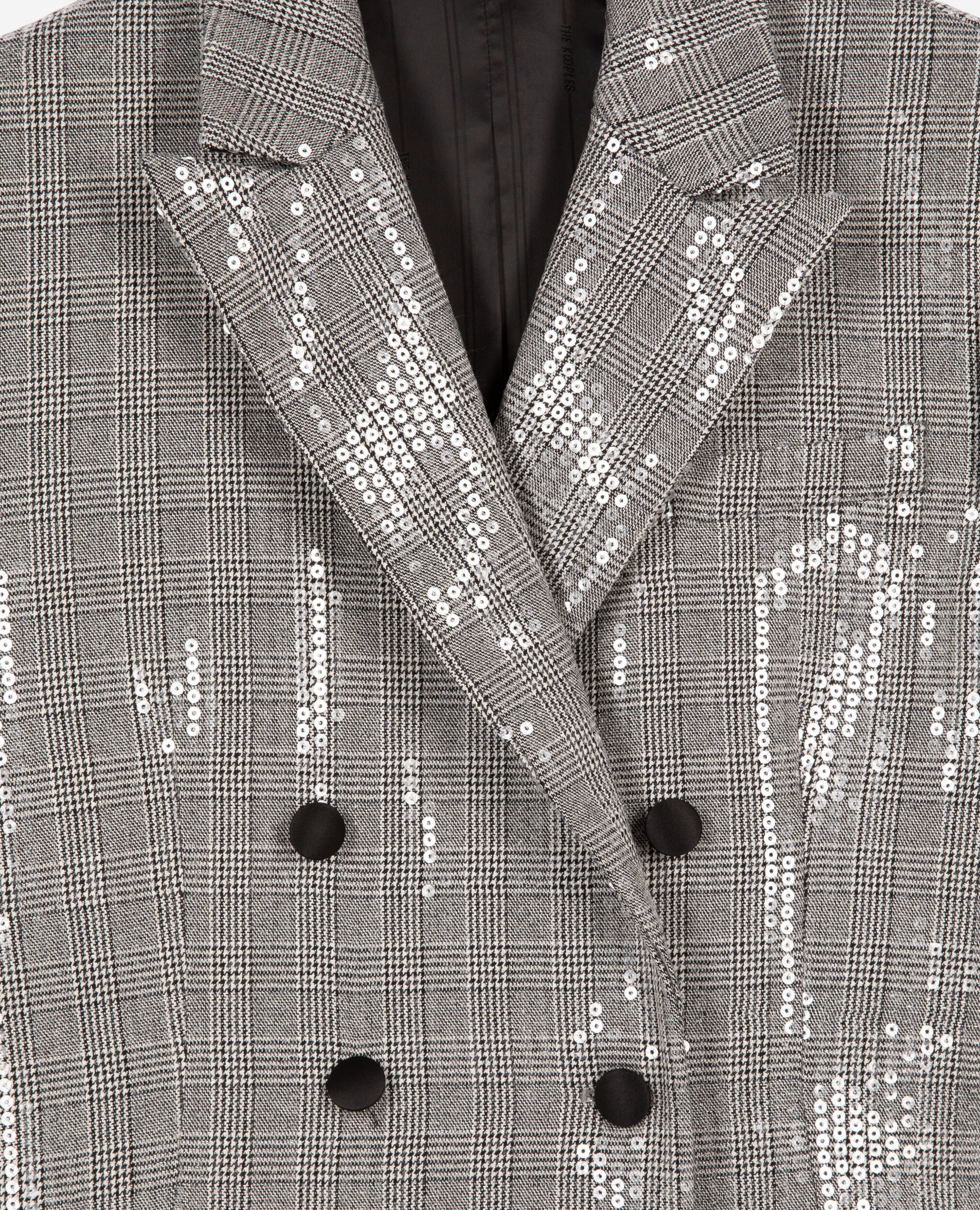 Gray Prince of Wales sequin jacket, GREY, hi-res image number null