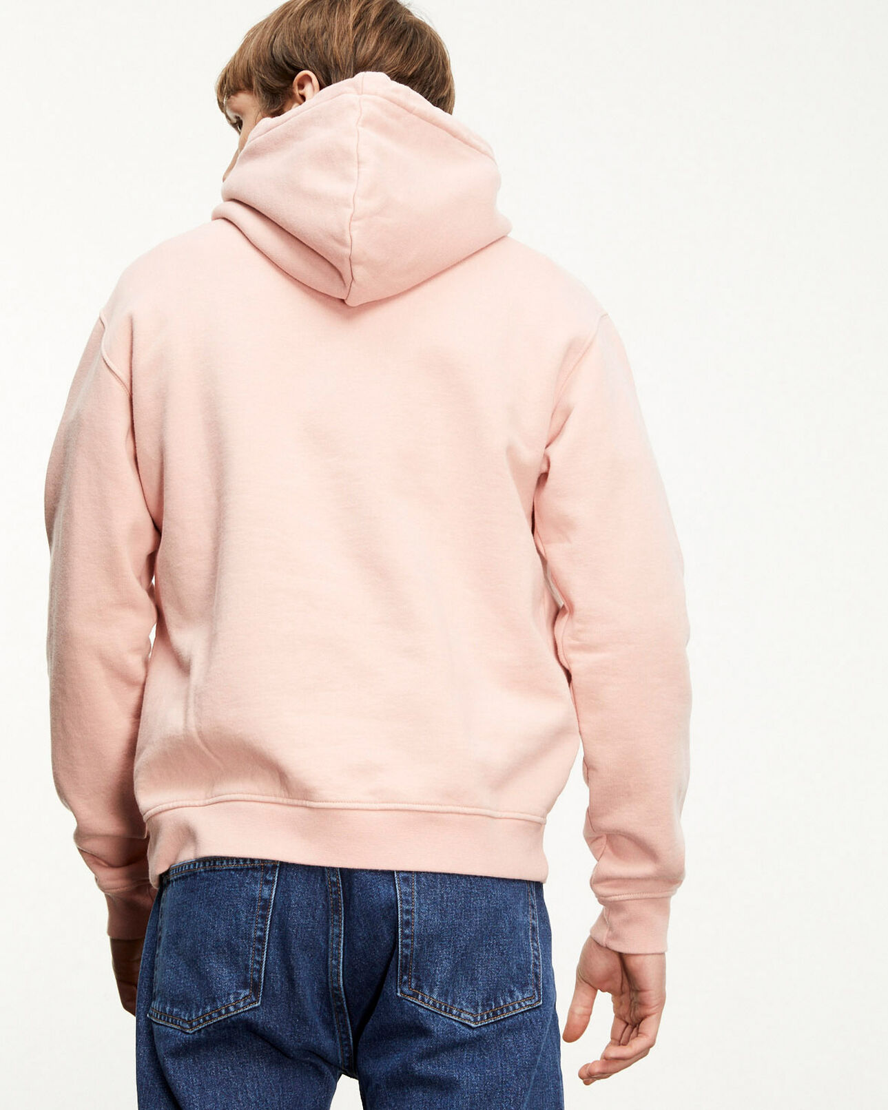 The Kooples HOMME PINK sweat rose pâle à capuche et badge