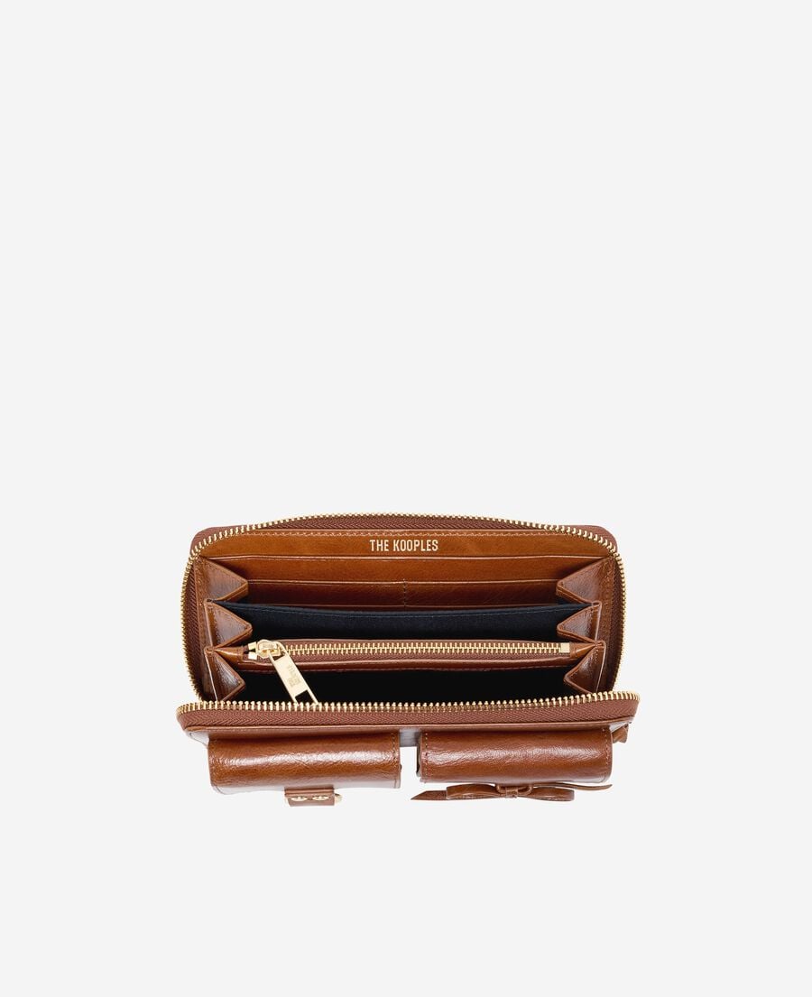 The Kooples DAMEN BROWN amelia geldbörse aus braunem leder