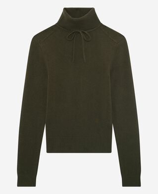 The Kooples WOMEN KAKI khaki cashmere turtleneck sweater