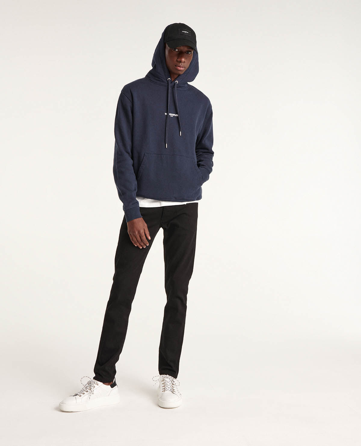 Dark blue online mens hoodie