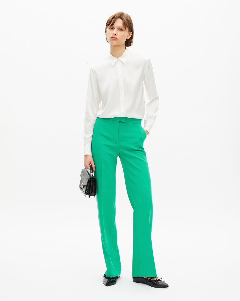 The Kooples FEMME GREEN pantalon tailleur vert en crêpe