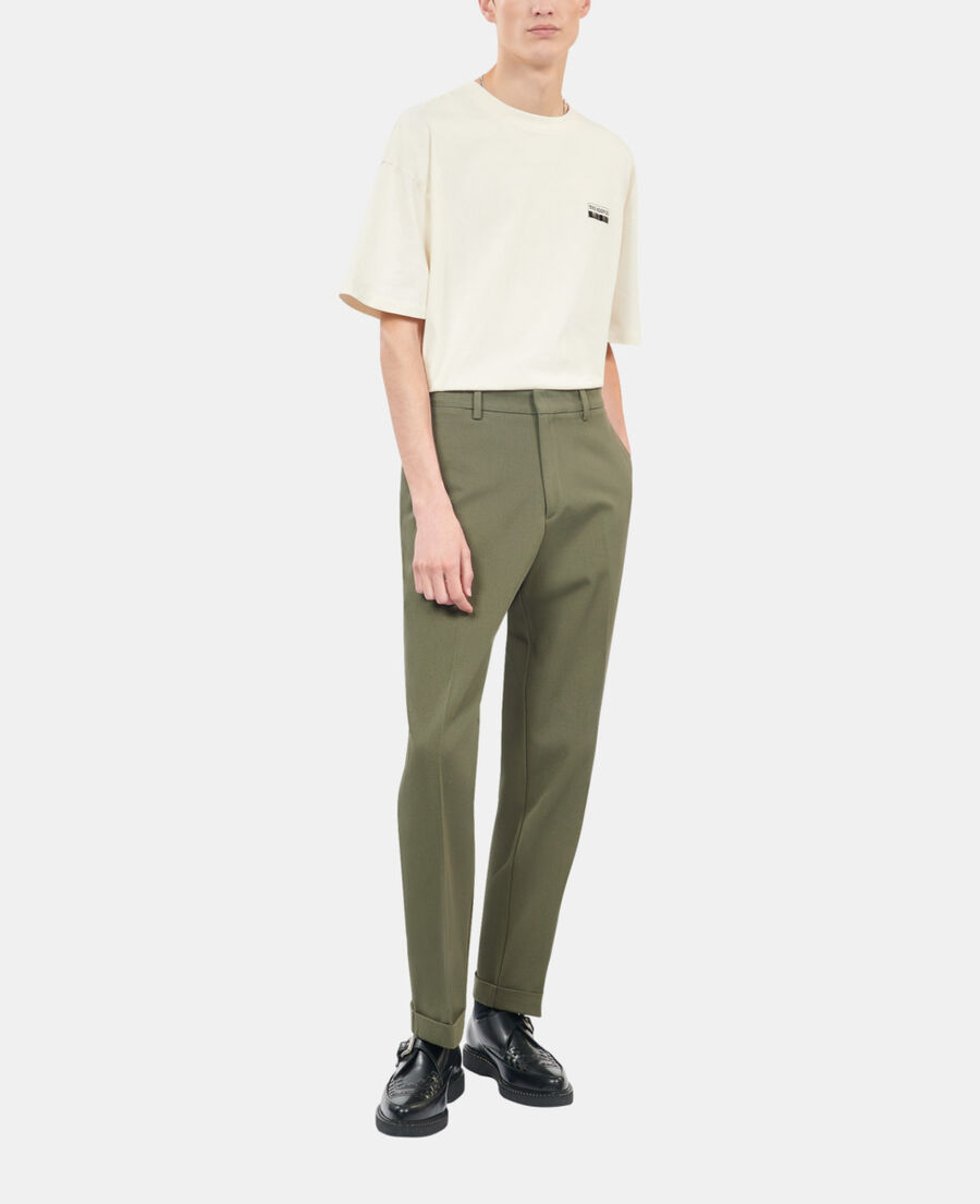 The Kooples MEN OLIVE NIGHT khaki cotton trousers