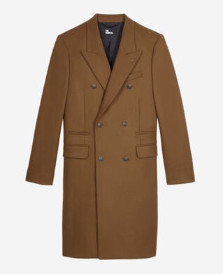 The Kooples MEN CAMEL long camel wool blend coat