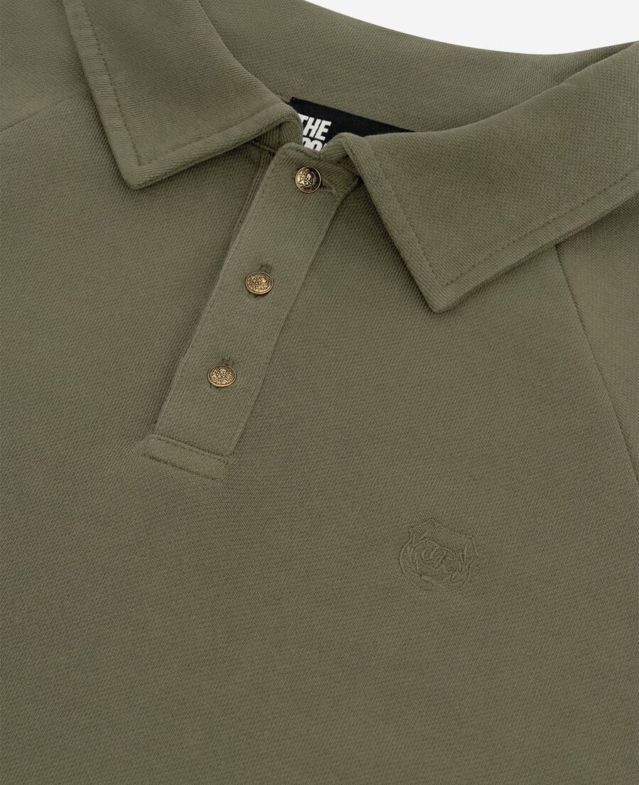 The Kooples MEN KAKI khaki polo-neck sweatshirt