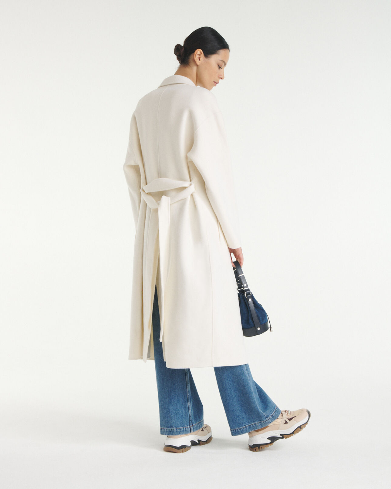 The Kooples DAMEN ECRU wollmantel ecrufarben doubleface oversized
