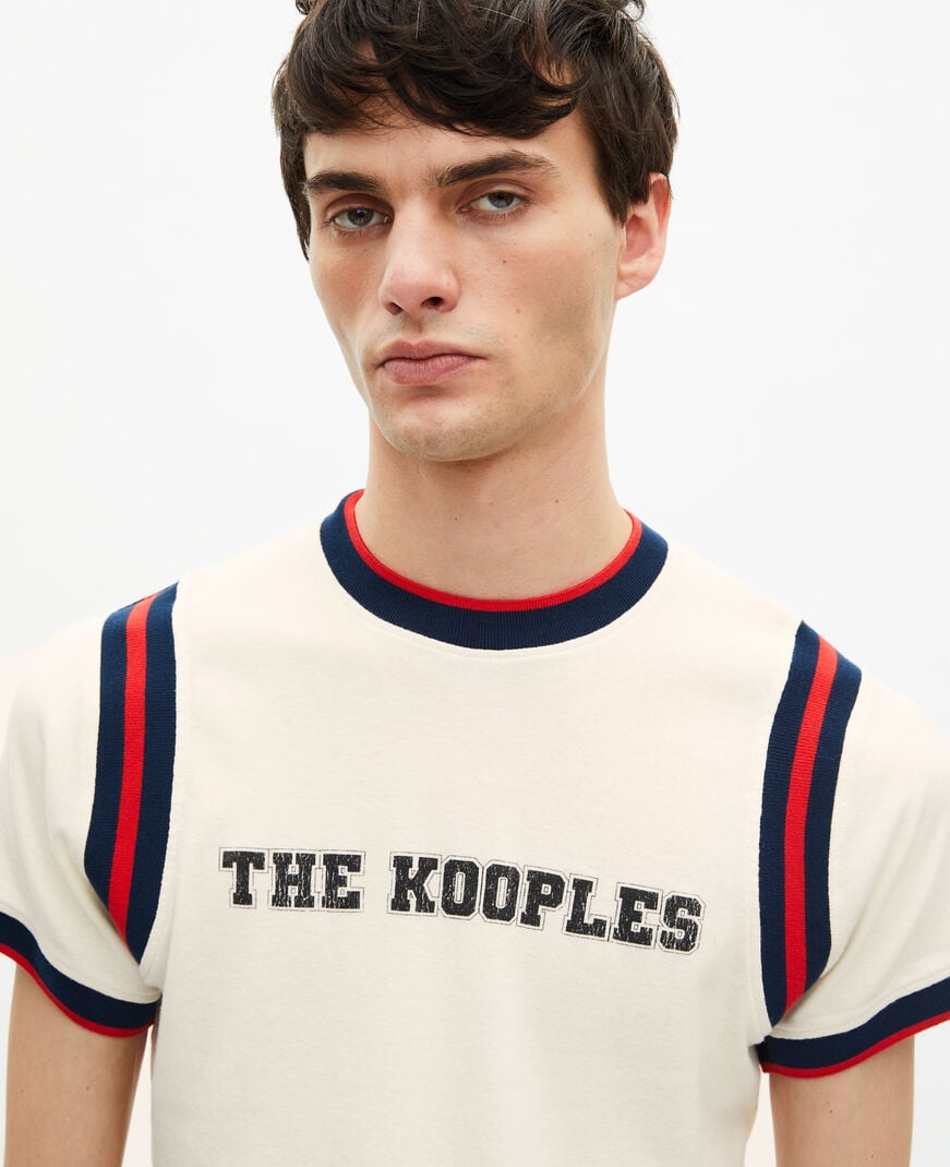 The Kooples MEN ECRU t-shirt with ecru logo