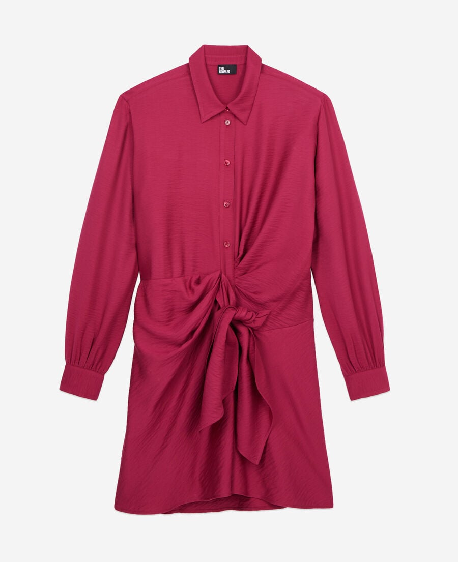 The Kooples FEMME RASPBERRY robe courte rose avec drapé