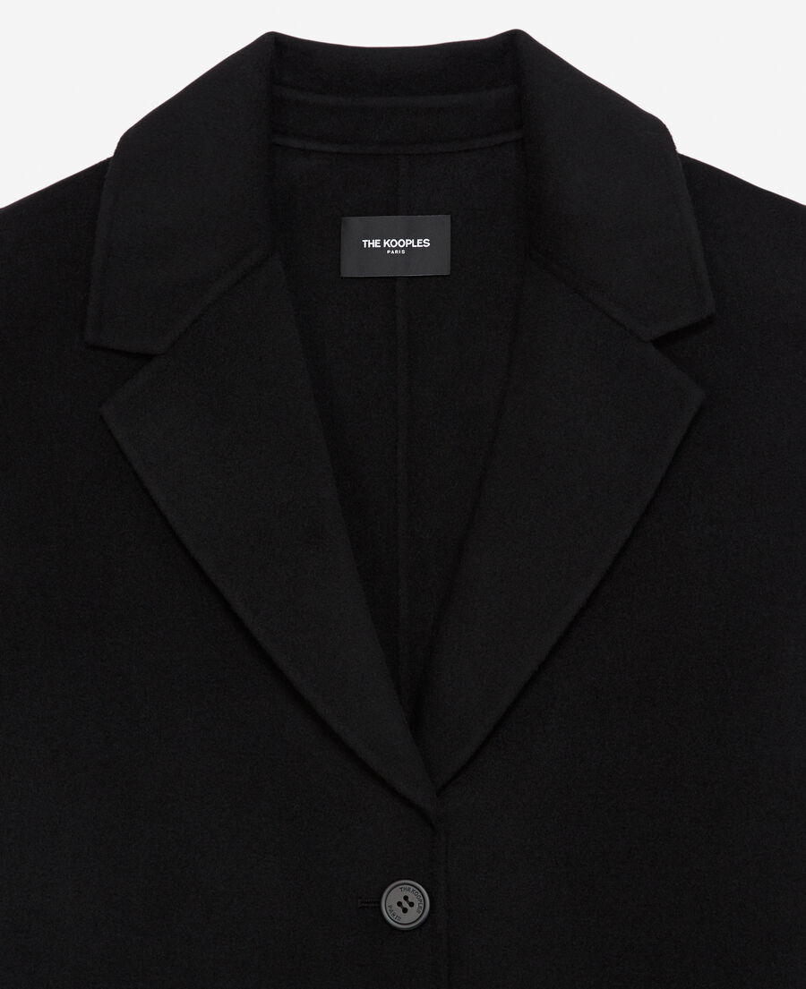 manteau laine double face noir boutonné