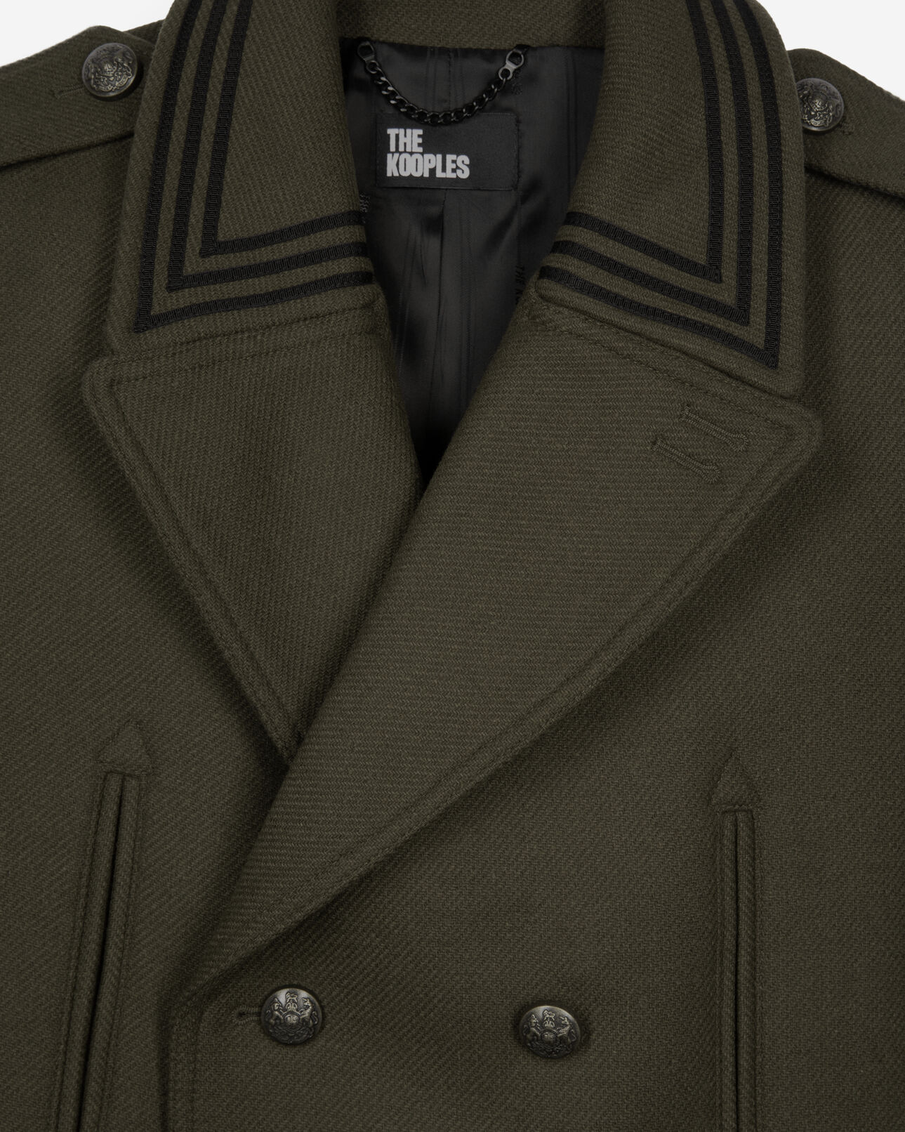 The Kooples MEN KAKI khaki officer-style pea coat